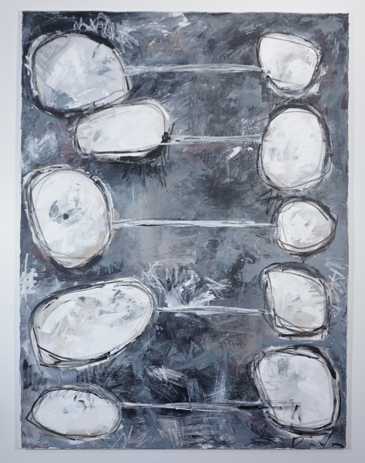 36"x48" acrylic, oil pastel, graphite, and oilstick on canvas