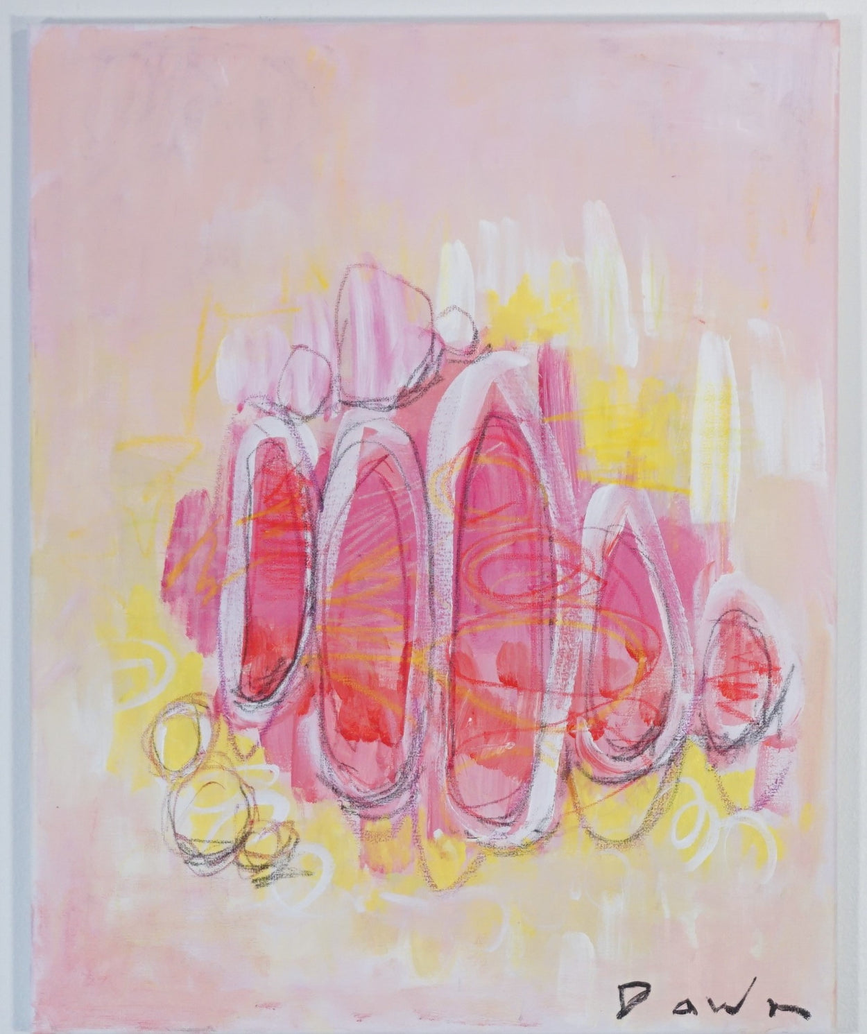 16"x20" acrylic, oil pastel, graphite, and oilstick on canvas