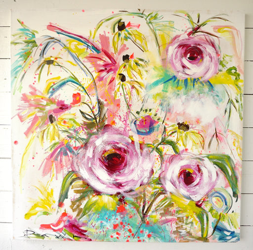 36"x36" acrylic and oil pastel on canvas